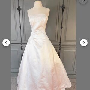 Amsale Strapless Wedding Dress Silk Drop Waist Ballgown